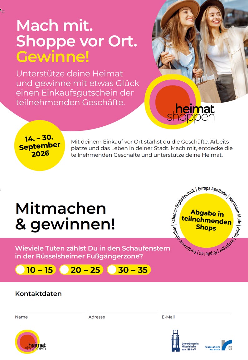 Gewinnspielkarte Heimat shoppen 2026